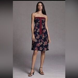 Anthropologie Hazel sleeveless floral bow dress